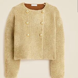 J. Crew Tan Teddy Jacket with Gold Accents